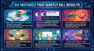mistakes killing organic results infographic