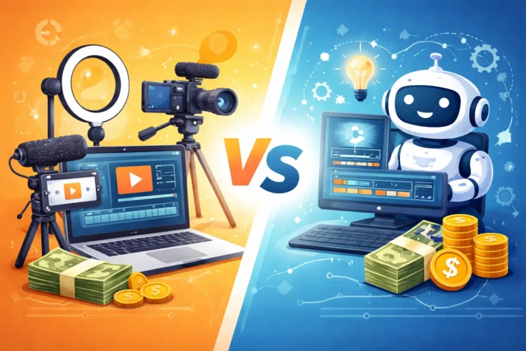 Traditional vs AI video creation tools