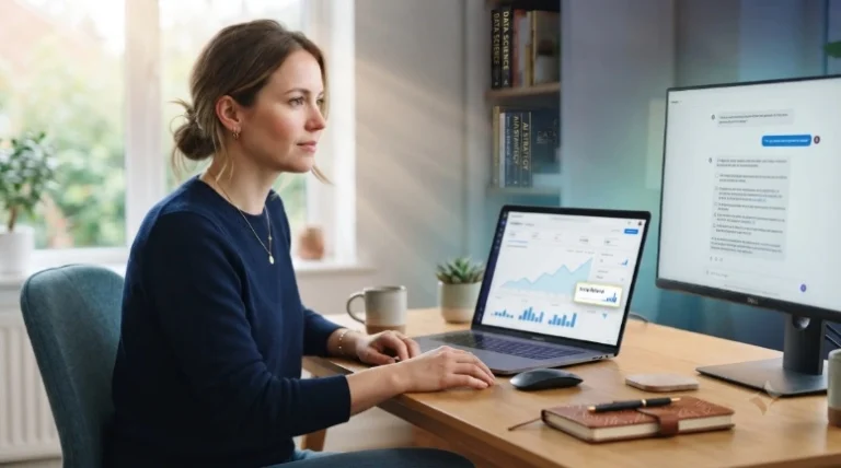 marketer reviewing a dashboard of referral traffic